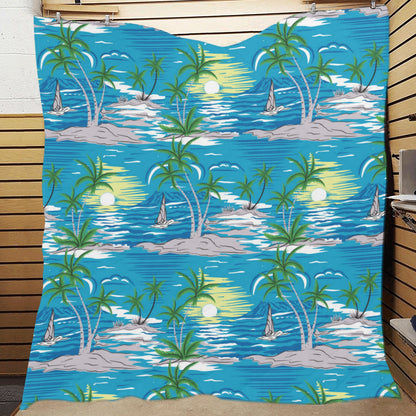 Palm Tree Beach Premium Quilt