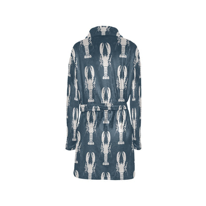 Lobster Pattern Print Design 02 Women's Fleece Robe