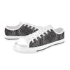 Bandana Black White Print Design LKS302 Women's White Low Top Shoes