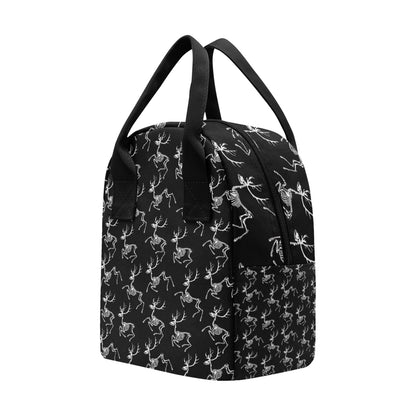 Deer Skeleton Print Pattern Insulated Lunch Bag