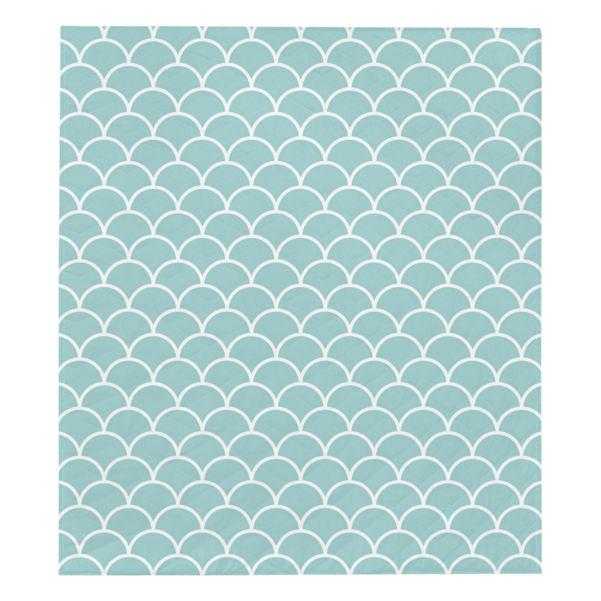 Scales Teal Pattern Print Design 02 Premium Quilt