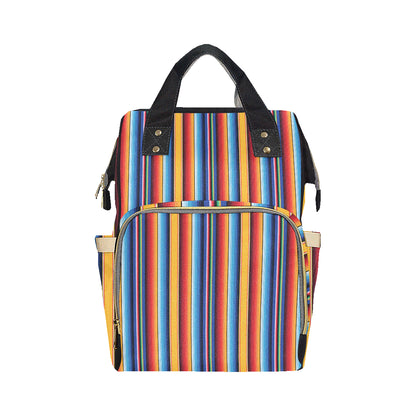 Mexican Blanket Stripe Print Pattern Diaper Bag Backpack