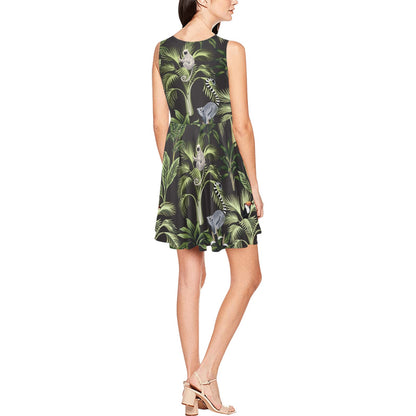 Rainforest Pattern Print Design RF05 Sleeveless Dress