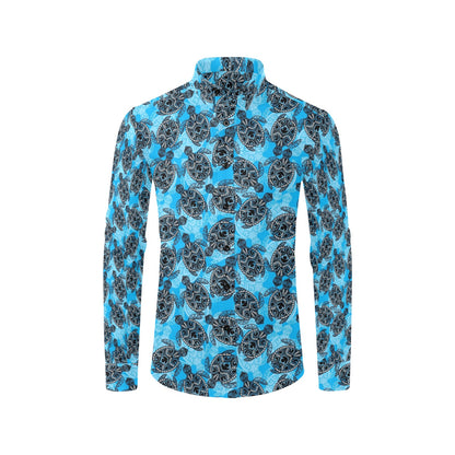 Tribal Pattern Print Design LKS307 Men's Long Sleeve Dress Shirt