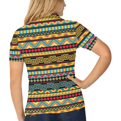 African Pattern Print Design 03 Women's Polo Shirt