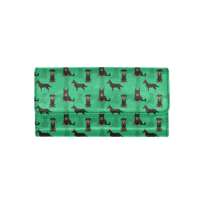 Beauceron Pattern Print Design 01 Women's Trifold Wallet
