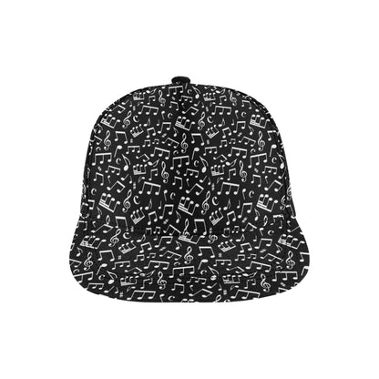 Music Note Black white Themed Print Snapback Cap
