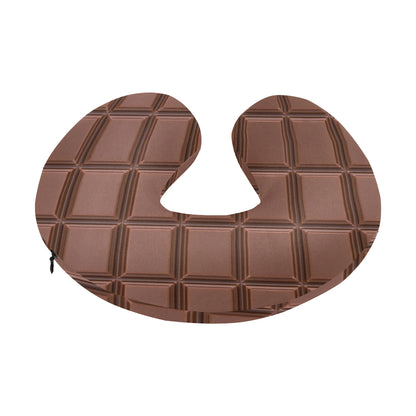 Chocolate Pattern Print Design 03 U-Shaped Travel Neck Pillow
