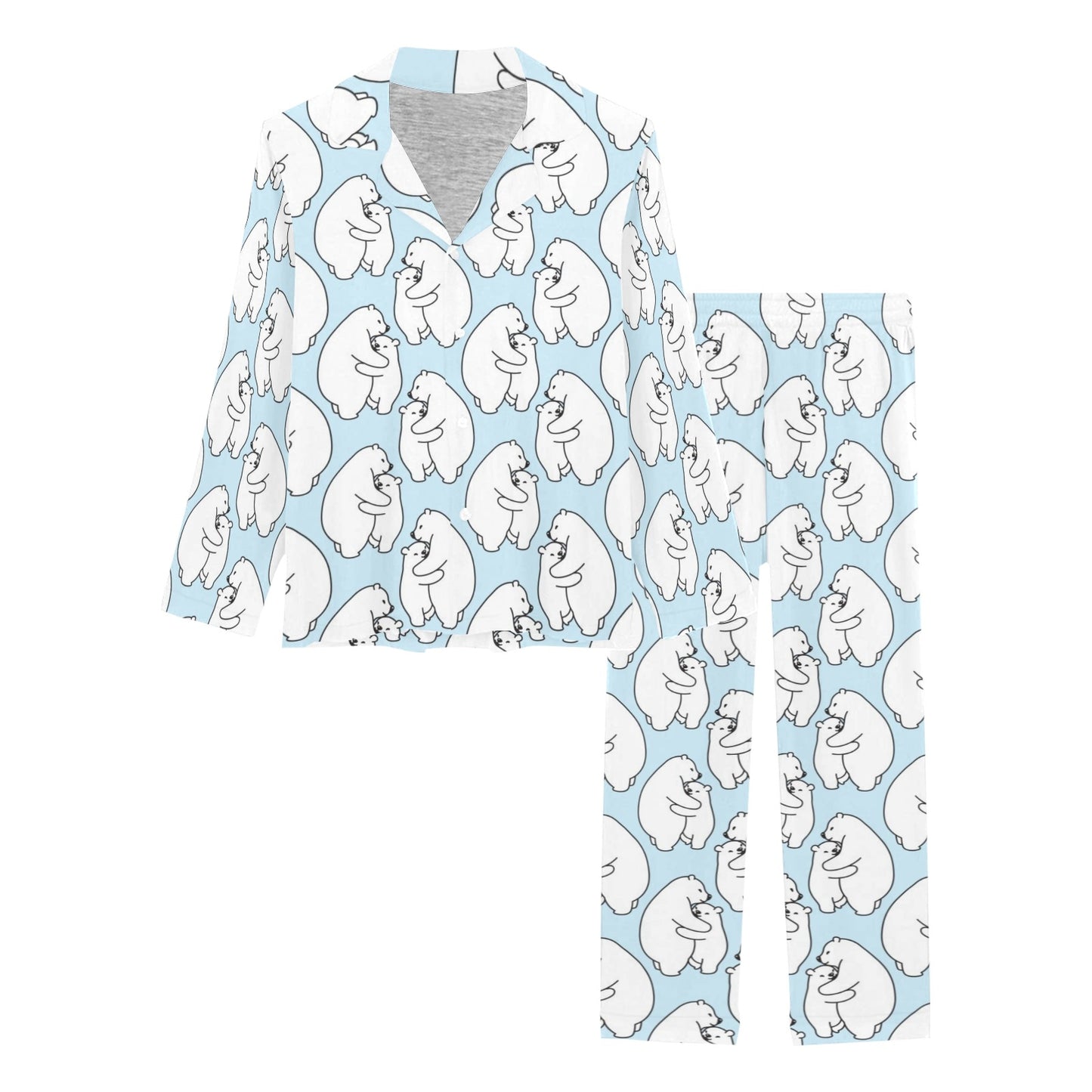 Polar Bear Pattern Print Design PB08 Women's Long Pajama Set