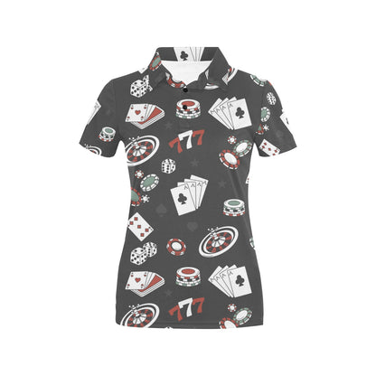 Casino Pattern Print Design 02 Women's Polo Shirt