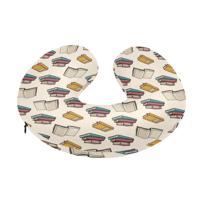 Book Pattern Print Design 04 U-Shaped Travel Neck Pillow