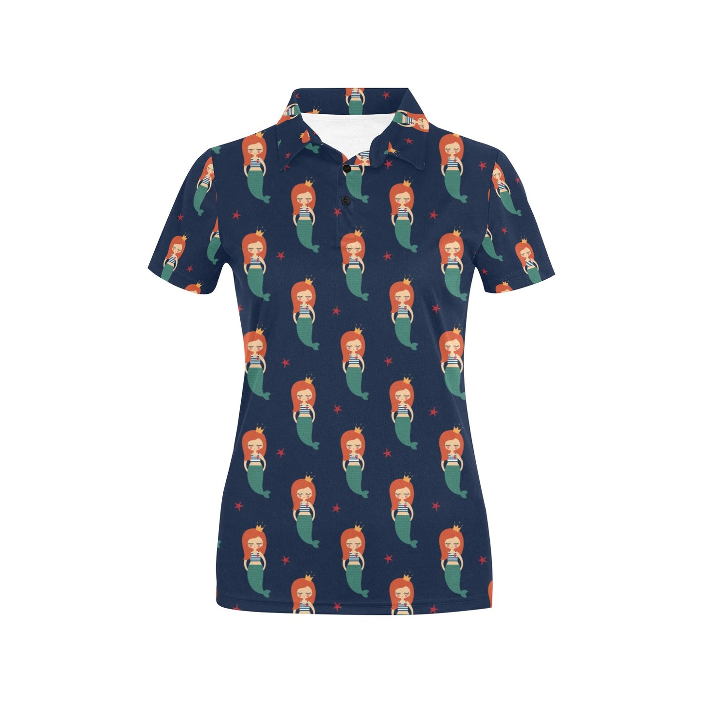 Mermaid Girl Pattern Print Design 01 Women's Polo Shirt