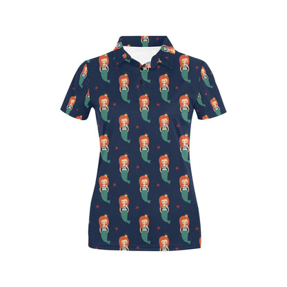 Mermaid Girl Pattern Print Design 01 Women's Polo Shirt