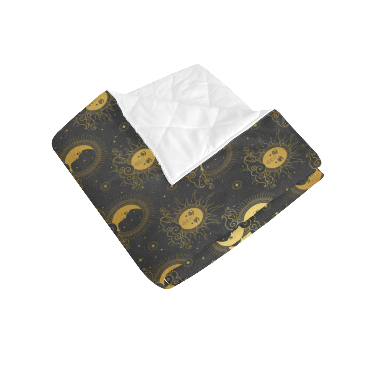 Celestial Moon Sun Pattern Print Design 05 Premium Quilt