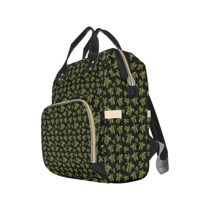 Green Tribal Turtle Polynesian Themed Diaper Bag Backpack