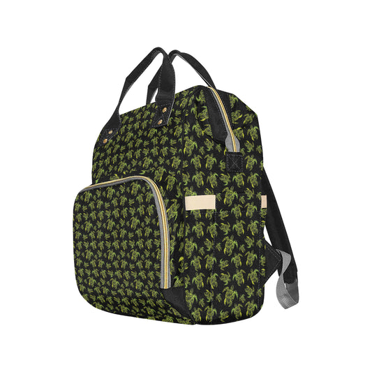 Green Tribal Turtle Polynesian Themed Diaper Bag Backpack
