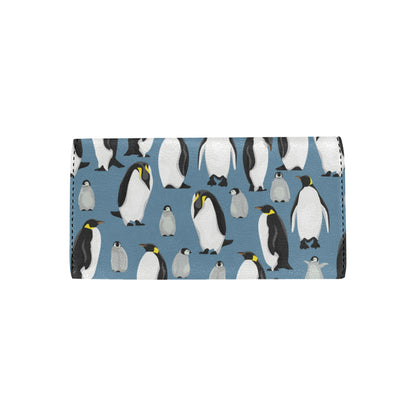 Penguin Pattern Print Design A03 Women's Trifold Wallet