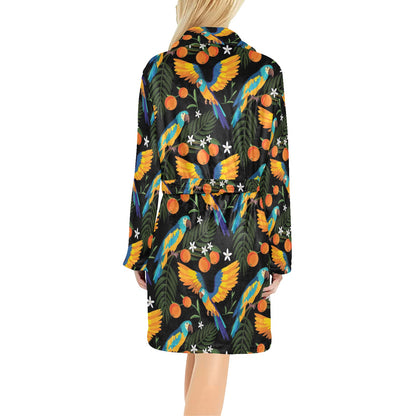 Macaw Pattern Print Design 03 Women's Fleece Robe