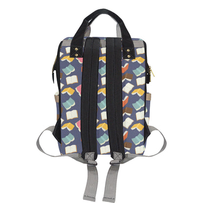 Book Pattern Print Design 01 Diaper Bag Backpack