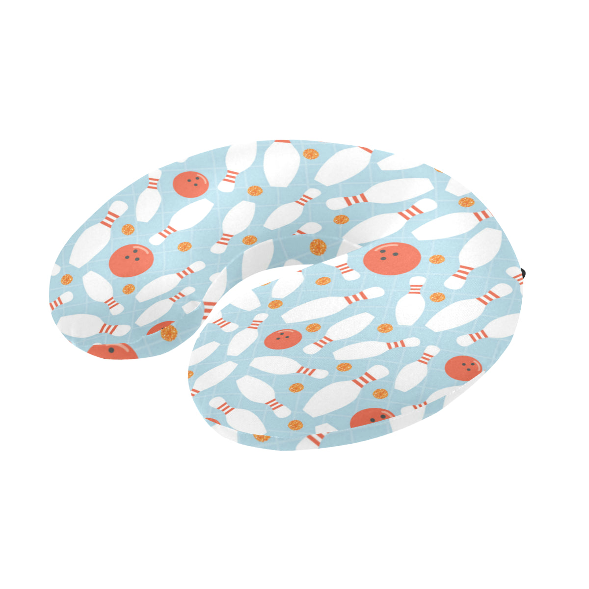 Bowling Pattern Print Design 09 U-Shaped Travel Neck Pillow