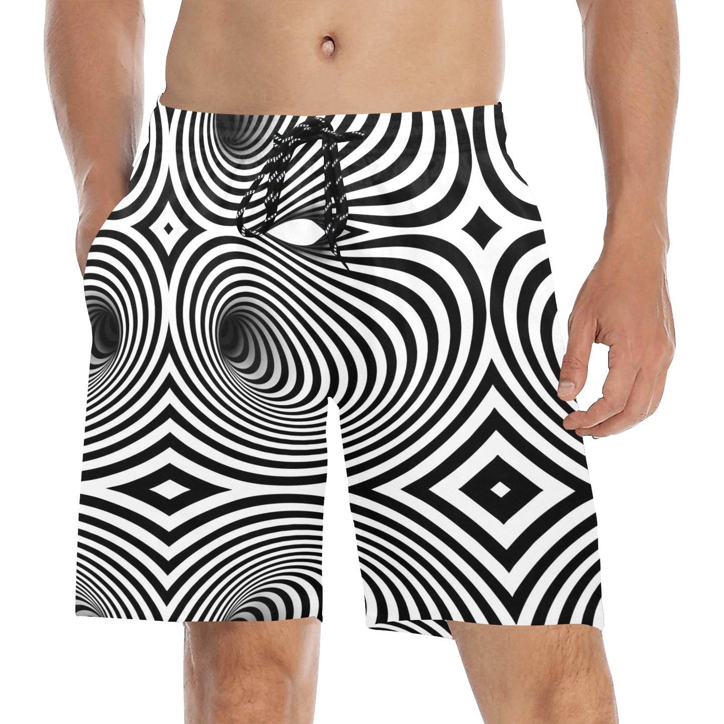 Vortex Print Design LKS303 Men's Swim Trunks Beach Shorts