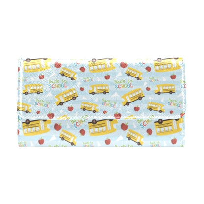 School Bus Back To School Print Design LKS303 Women's Trifold Wallet