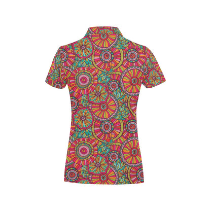 Boho Pattern Print Design 01 Women's Polo Shirt