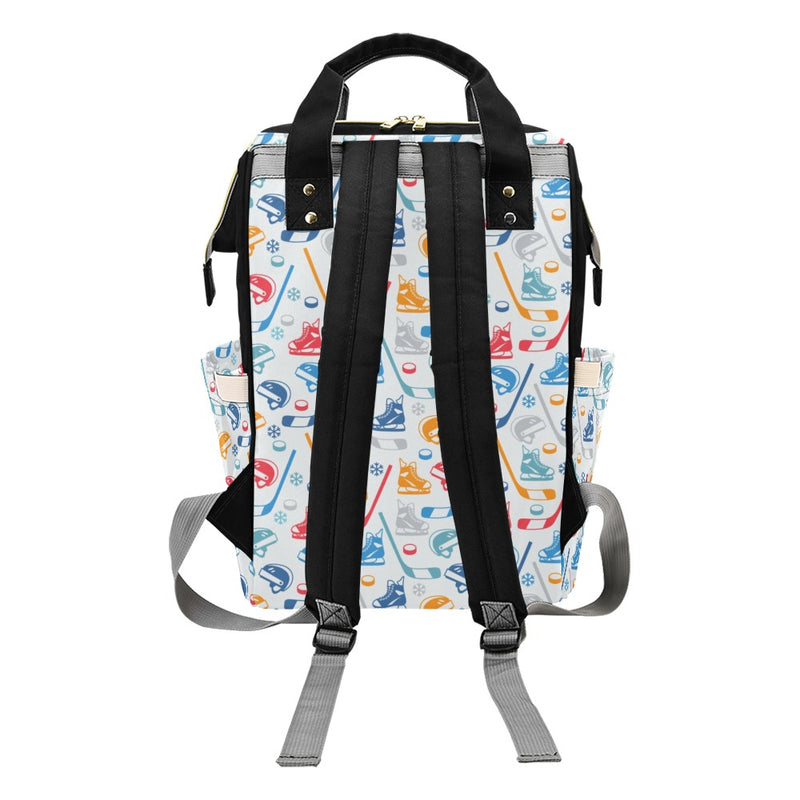 Hockey Equipment Print Design LKS301 Diaper Bag Backpack