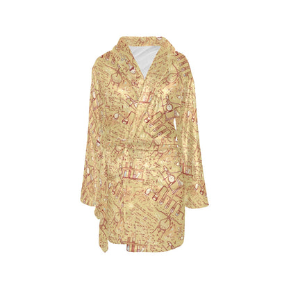 Chemical Pattern Print Design 01 Women's Fleece Robe
