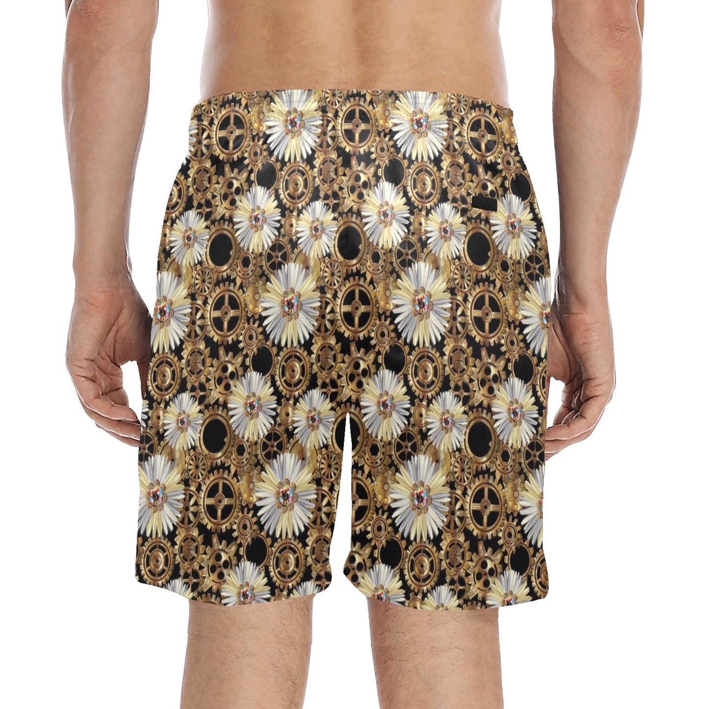 Steampunk Print Design LKS305 Men's Swim Trunks Beach Shorts