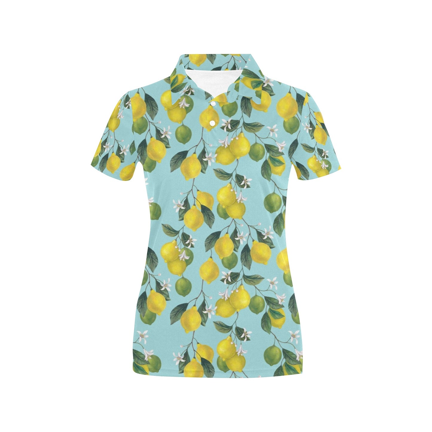 Lemon Pattern Print Design LM05 Women's Polo Shirt