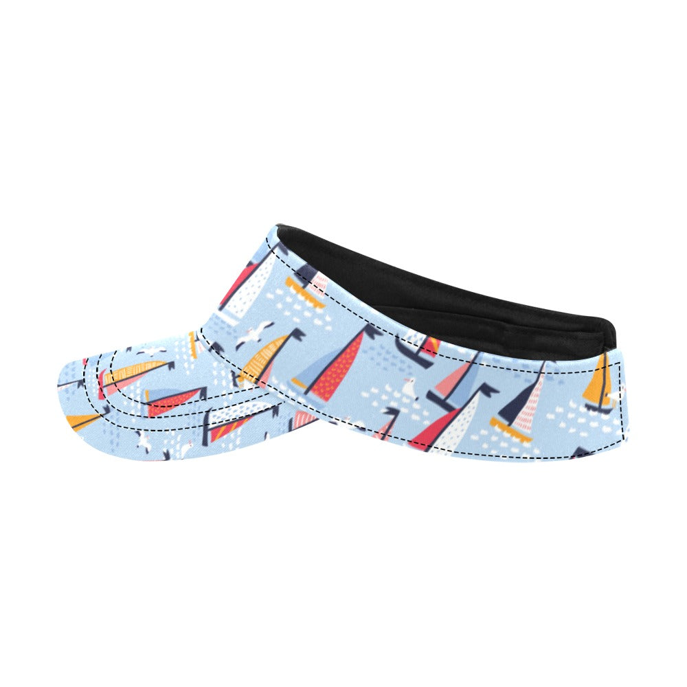 Sailboat Print Design LKS304 Unisex Sun Visor