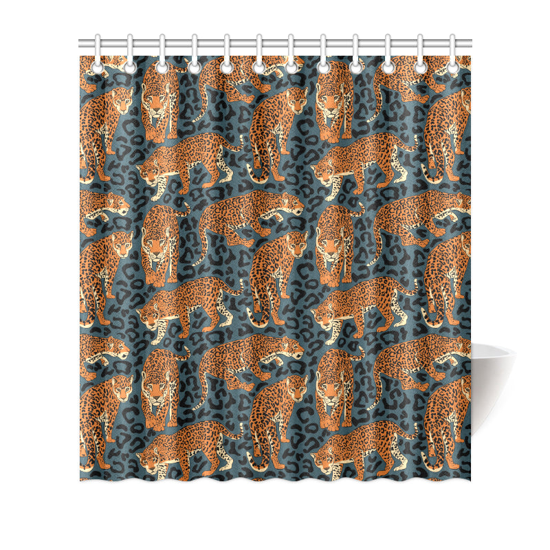 Jaguar Pattern Print Design 04 Shower Curtain