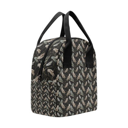 Owl Branch Themed Design Print Insulated Lunch Bag