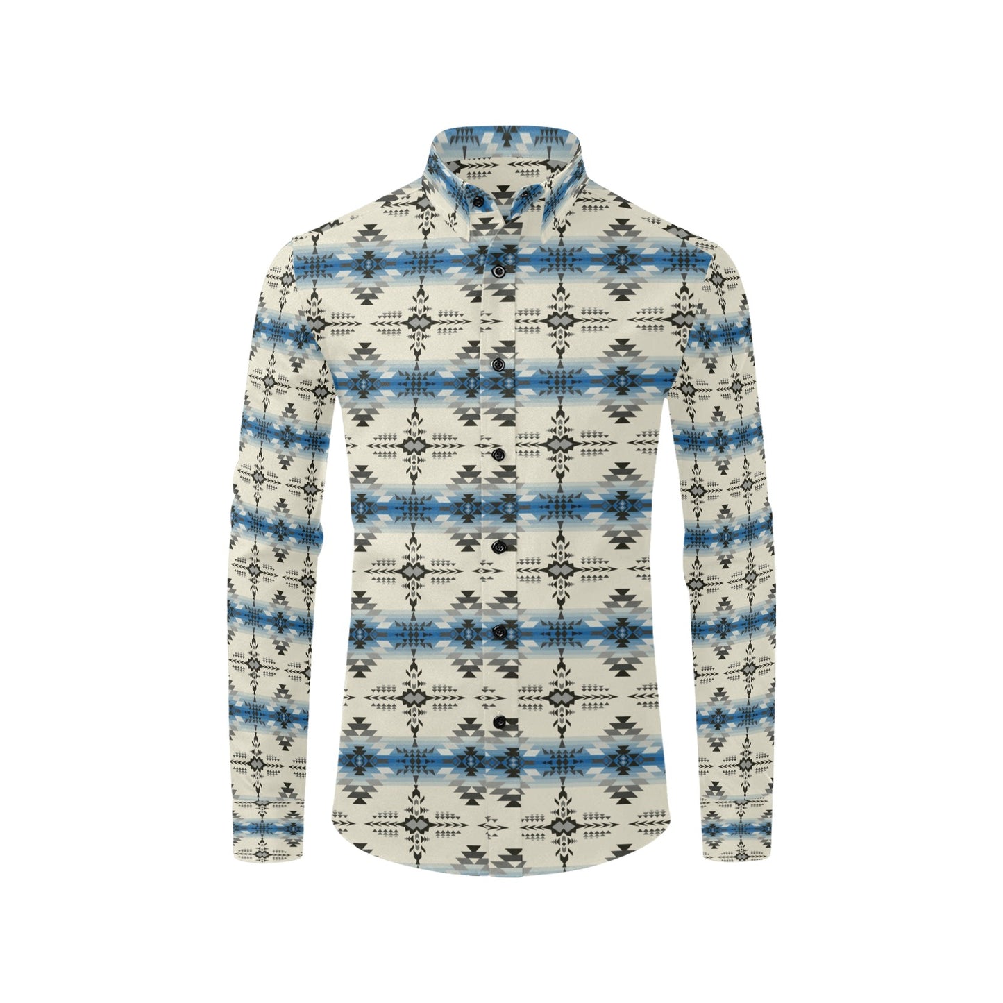 Southwest Pattern Print Design LKS304 Men's Long Sleeve Dress Shirt