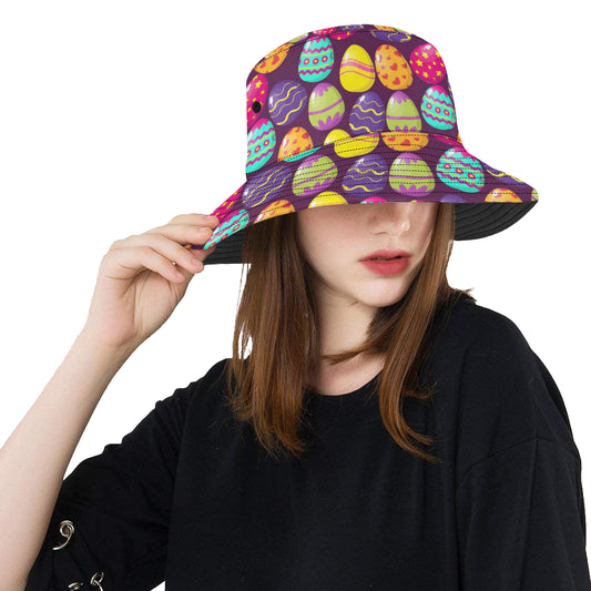 Easter Eggs Pattern Print Design RB04 Unisex Bucket Hat