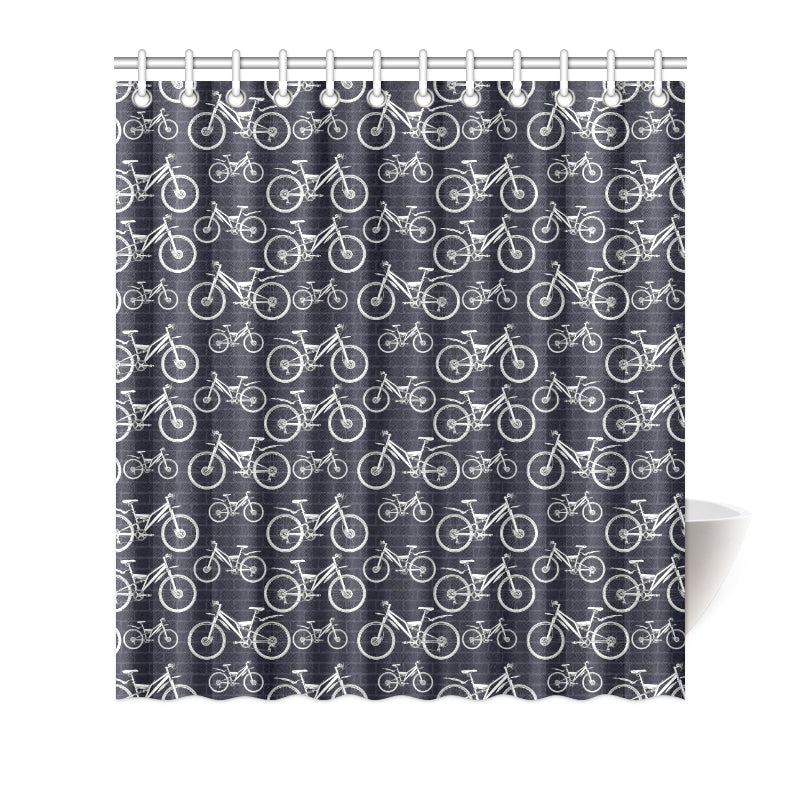 Mountain bike Pattern Print Design 02 Shower Curtain