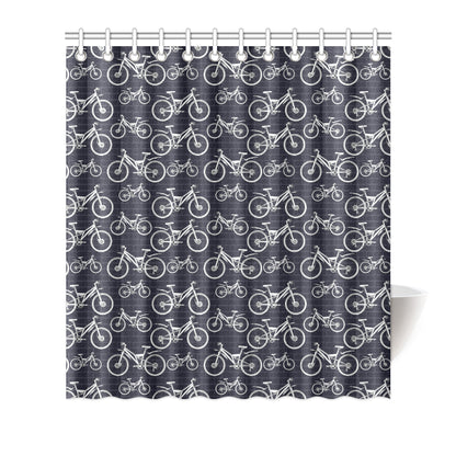 Mountain bike Pattern Print Design 02 Shower Curtain