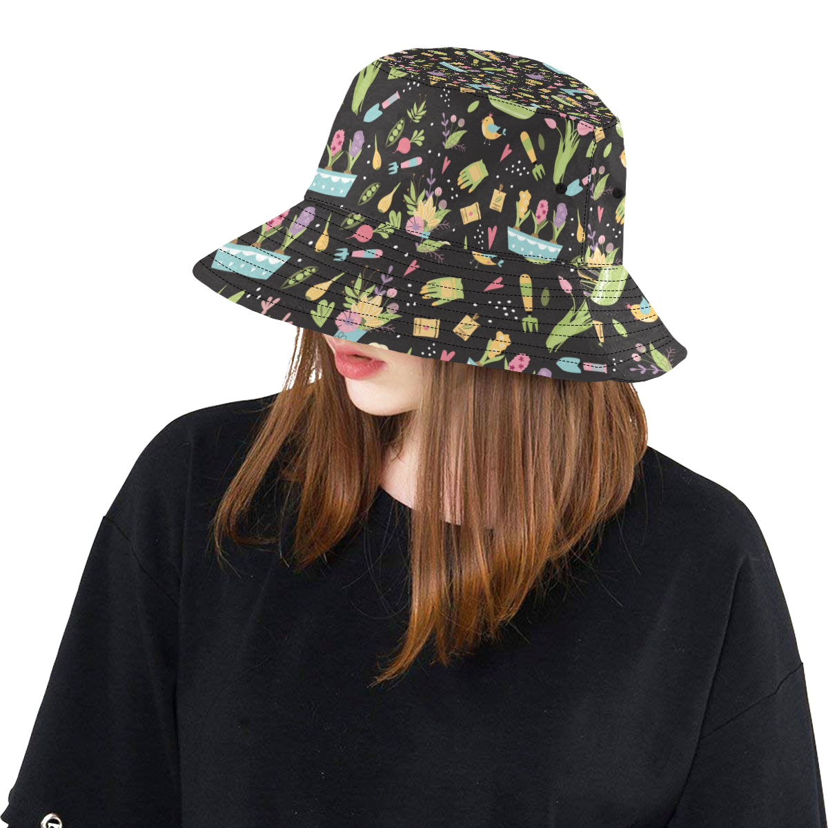 Gardening Pattern Print Design G03 Unisex Bucket Hat