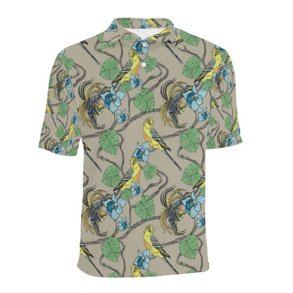 Parakeet Pattern Print Design A02 Men Polo Shirt