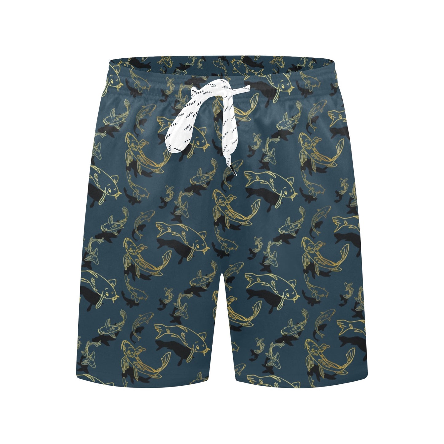 Koi Carp Gold Design Themed Print Men's Swim Trunks Beach Shorts