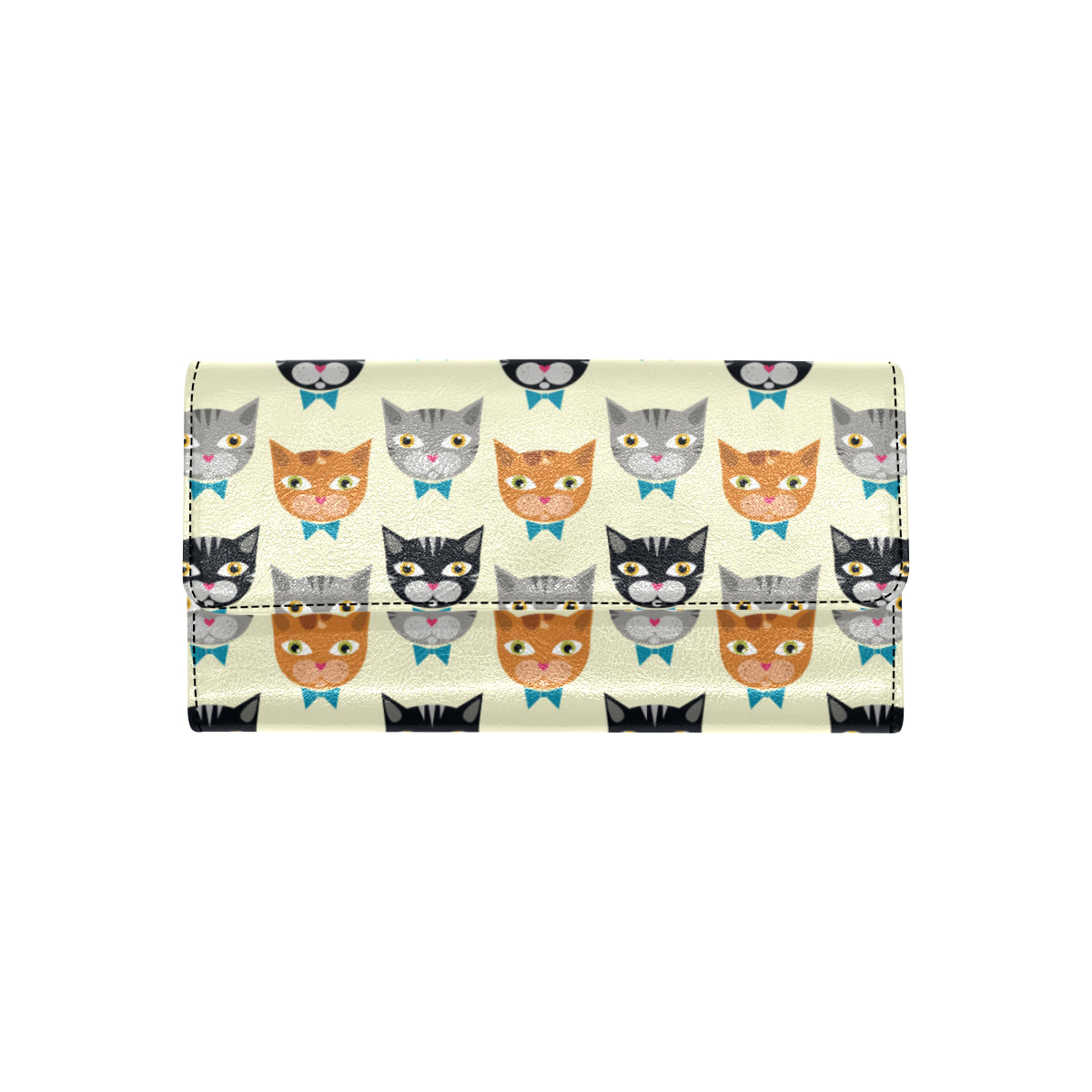 Cat Pattern Print Design 05 Women's Trifold Wallet