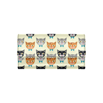 Cat Pattern Print Design 05 Women's Trifold Wallet