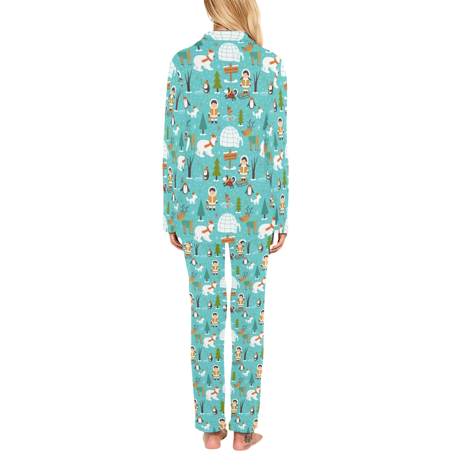 Eskimo Pattern Print Design 01 Women's Long Pajama Set