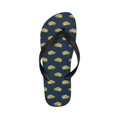 School Bus Print Design LKS304 Flip Flops