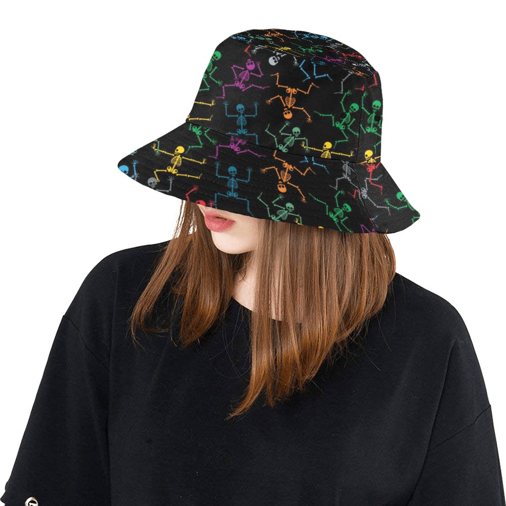 Skeleton Colorful Print Design LKS302 Unisex Bucket Hat