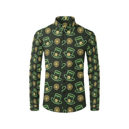 St Patricks Day Print Design LKS308 Men's Long Sleeve Dress Shirt