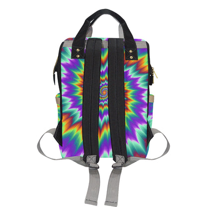 Optical illusion Pulsing fiery spirals Diaper Bag Backpack