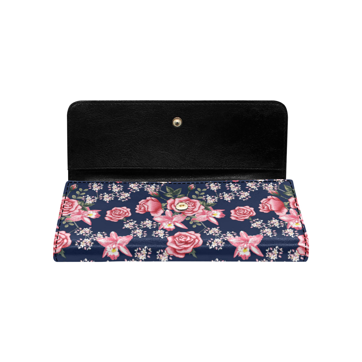 Rose Pattern Print Design A05 Women's Trifold Wallet