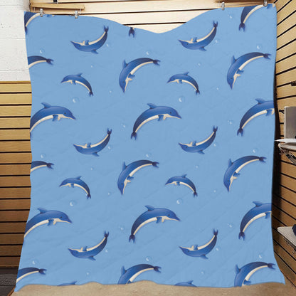 Dolphin Blue Print Premium Quilt
